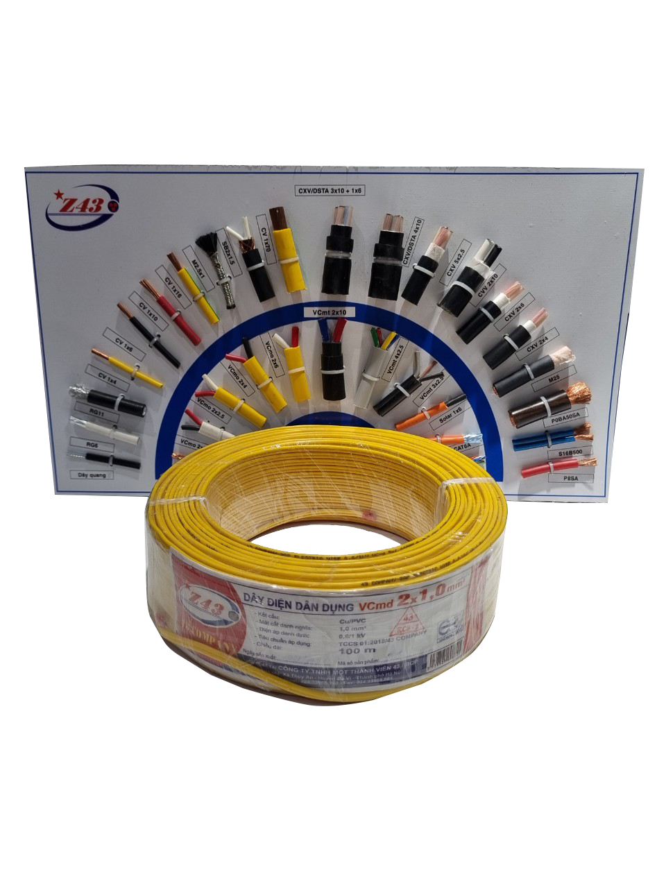 Dây điện dân dụng Z43 Vcmd 2x1 - dây cáp điện z43